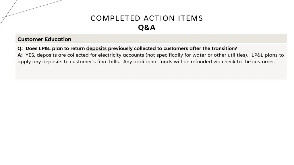 completed action items q a 2
