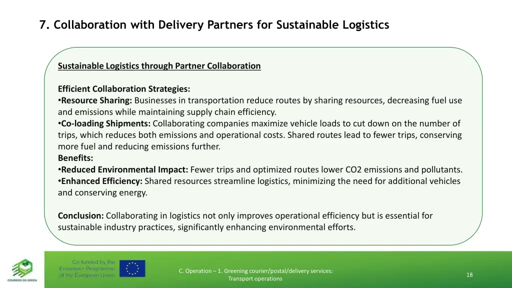 7 collaboration with delivery partners