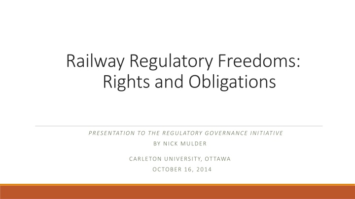 railway regulatory freedoms rights and obligations