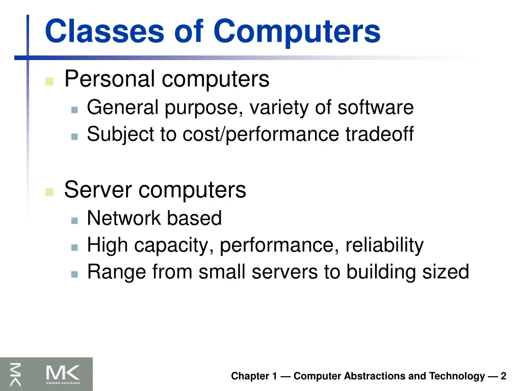 classes of computers