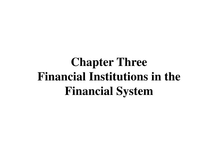 chapter three financial institutions