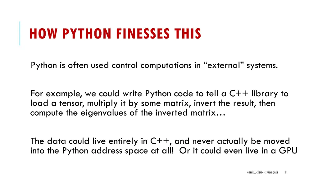 how python finesses this