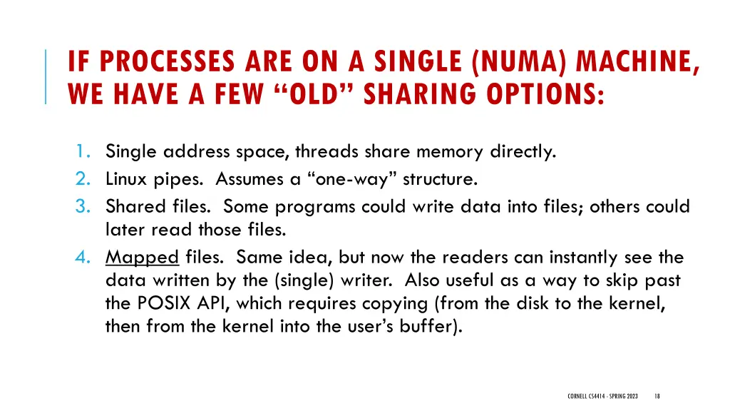 if processes are on a single numa machine we have