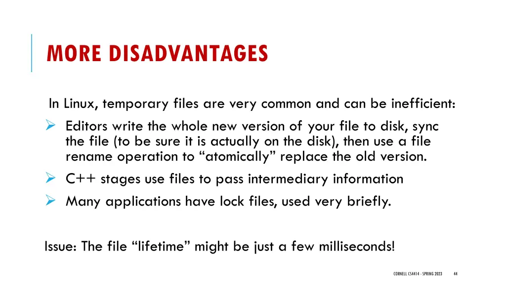more disadvantages