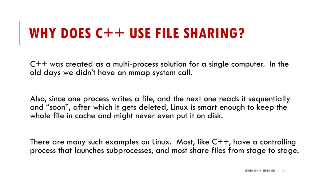 why does c use file sharing