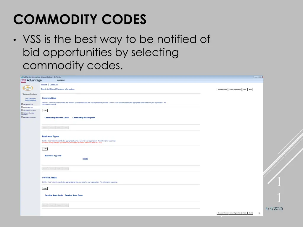 commodity codes