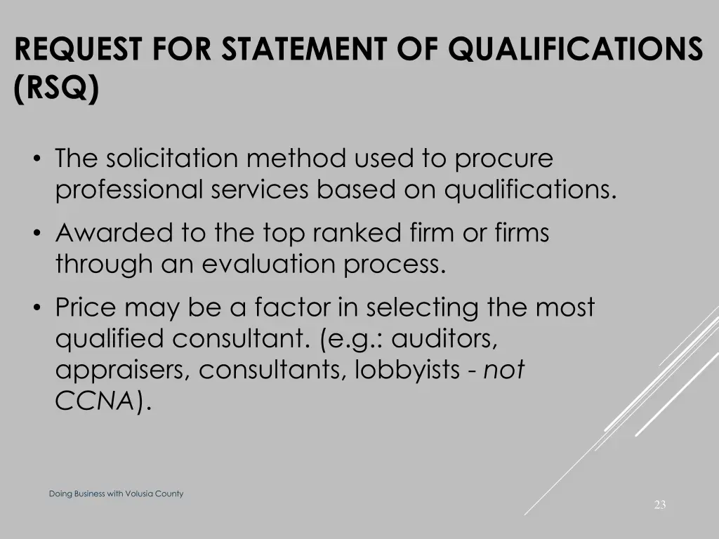 request for statement of qualifications rsq