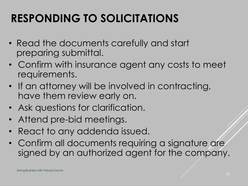 responding to solicitations