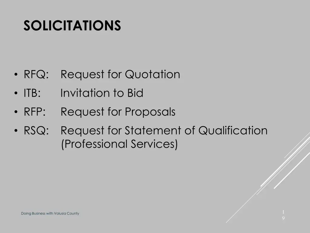 solicitations