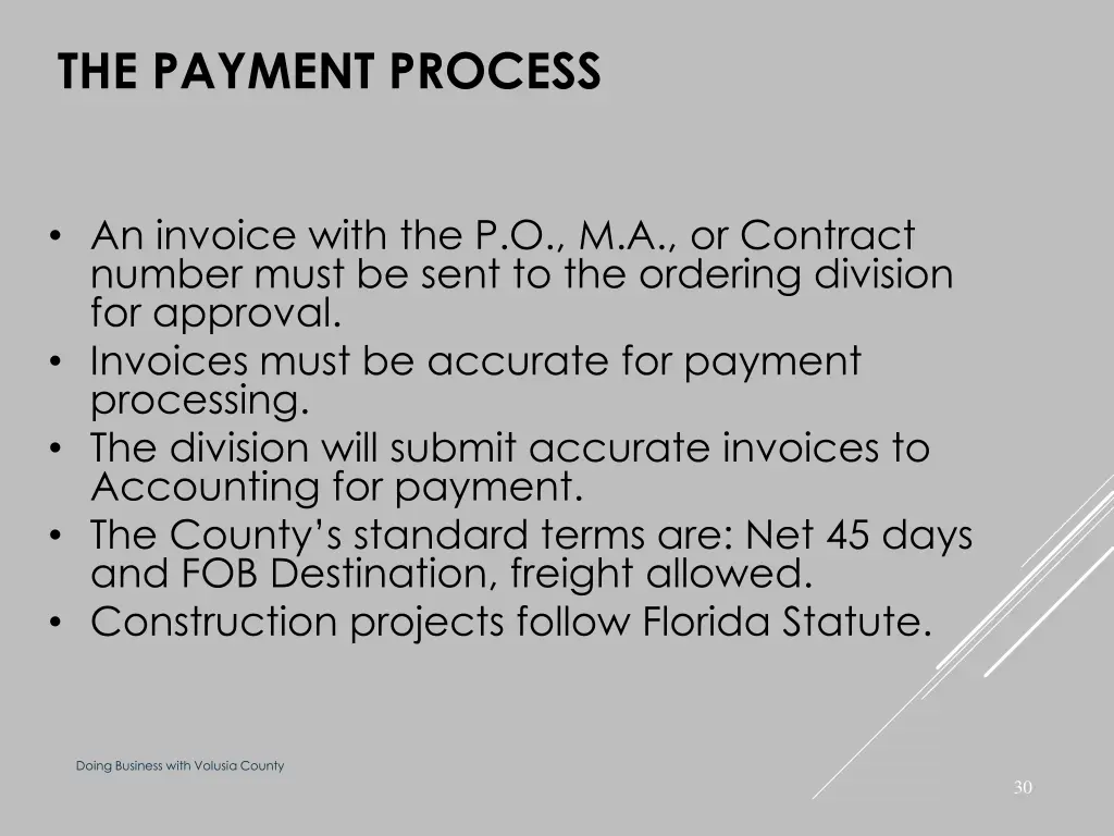 the payment process