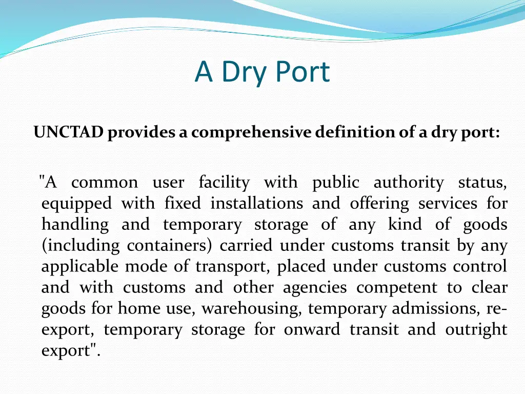 a dry port