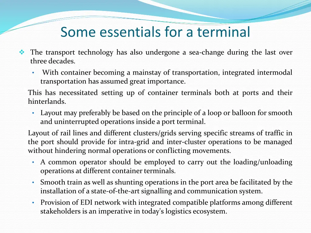 some essentials for a terminal