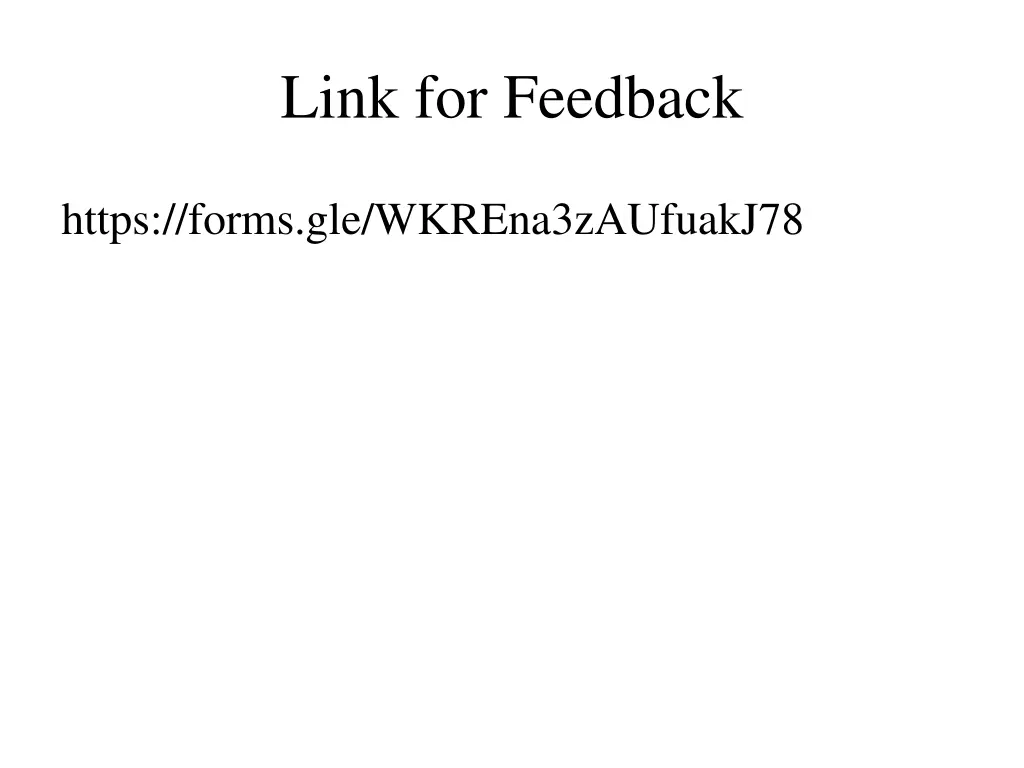 link for feedback