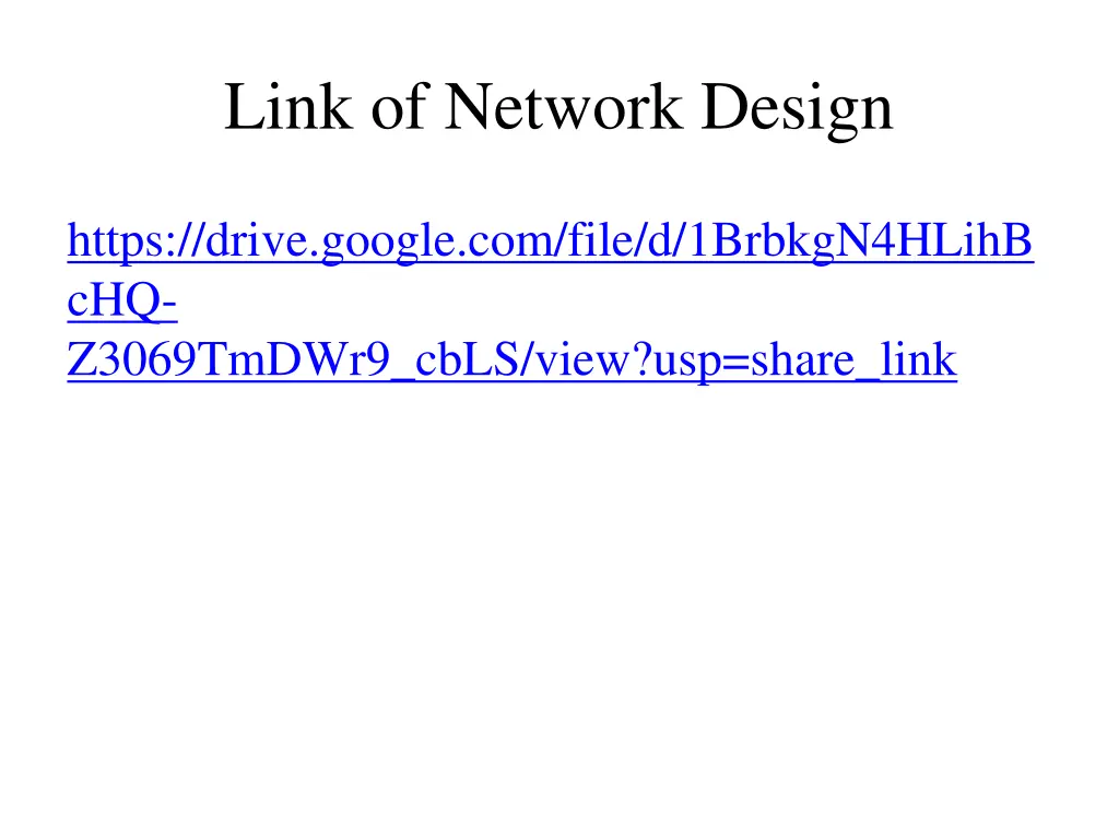 link of network design