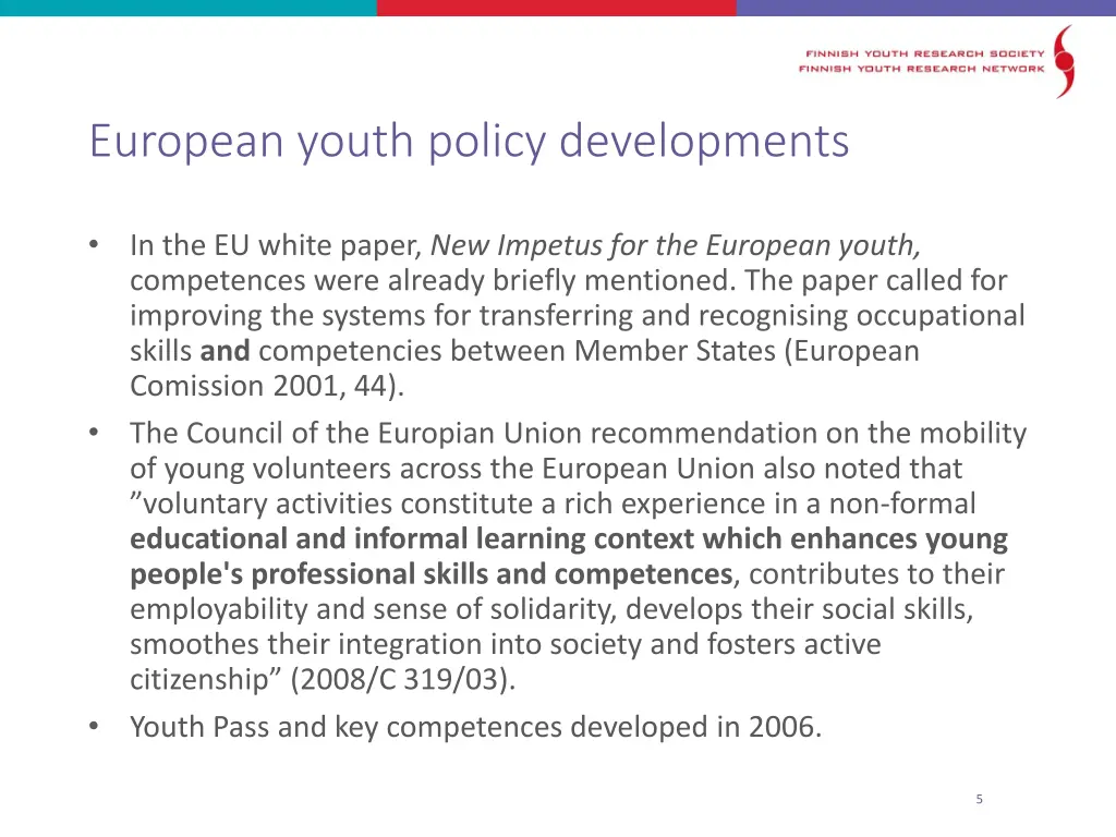 european youth policy developments