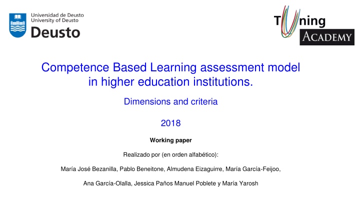 competence based learning assessment model