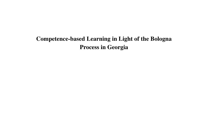 competence based learning in light of the bologna