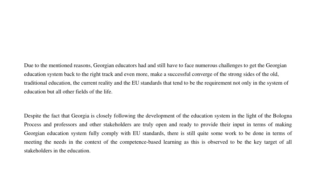 due to the mentioned reasons georgian educators