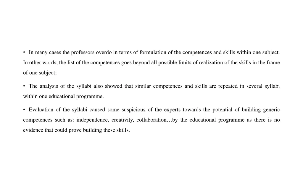 in many cases the professors overdo in terms