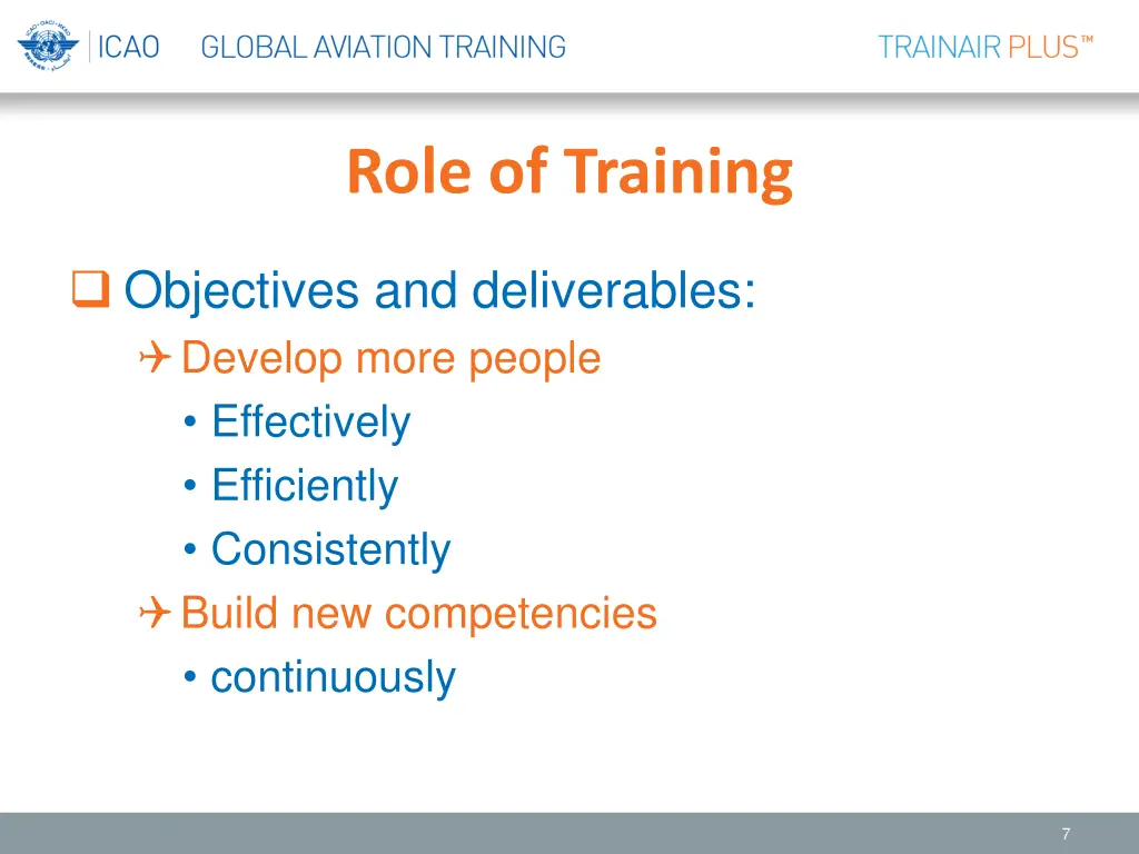 role of training 1