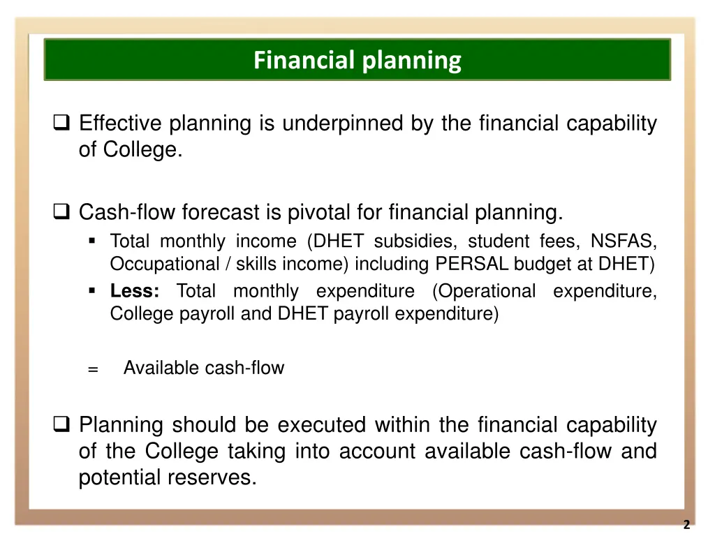 financial planning