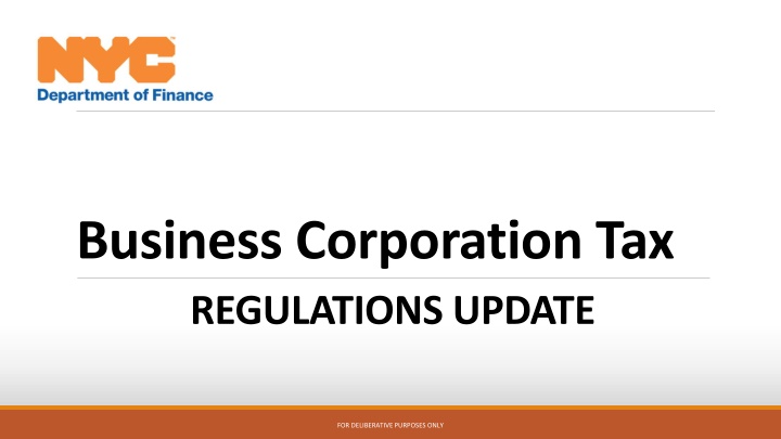 business corporation tax regulations update