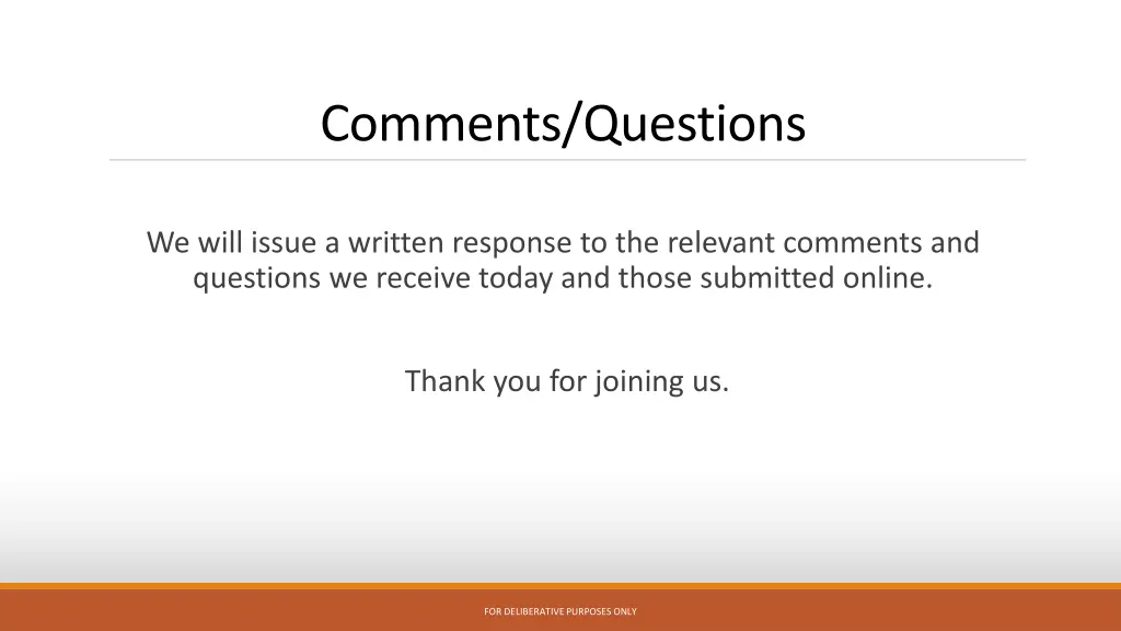 comments questions