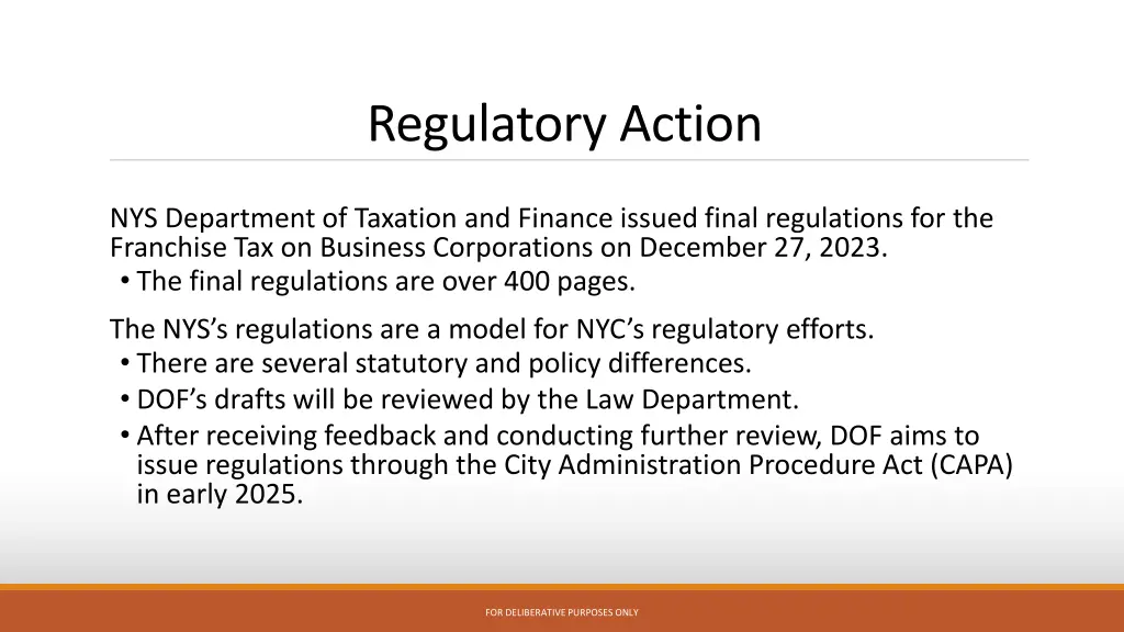 regulatory action