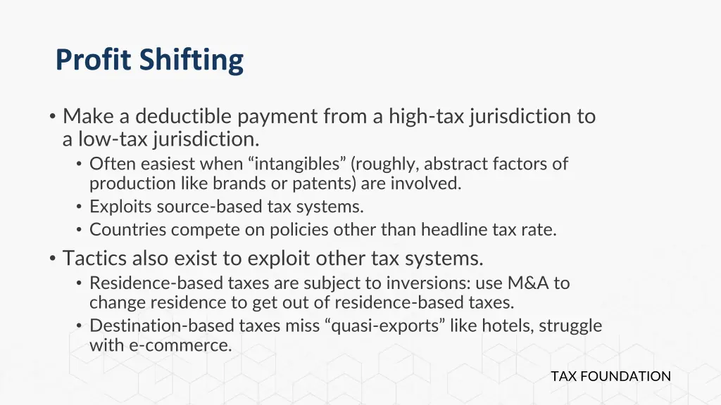 profit shifting