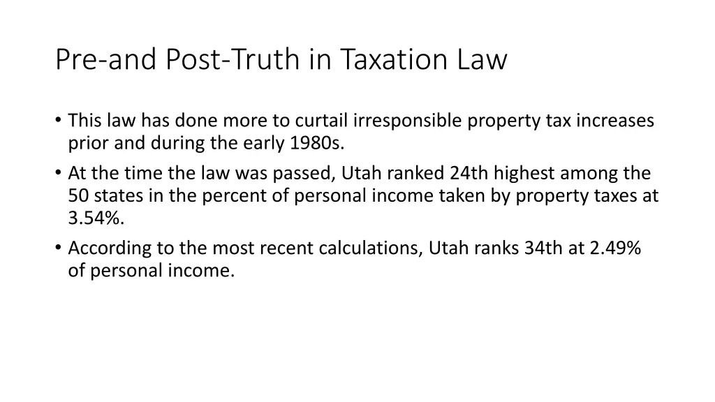 pre and post truth in taxation law