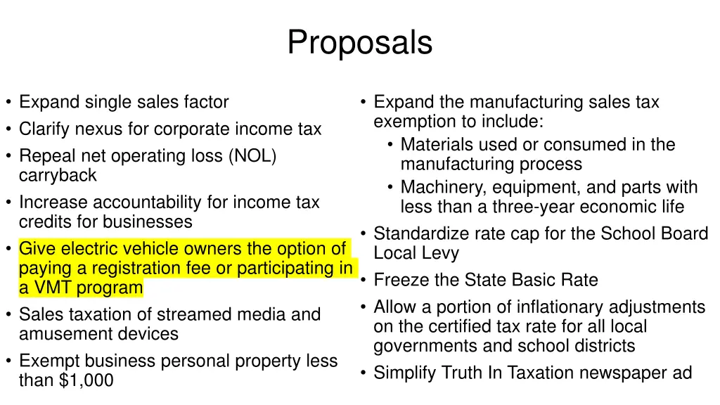 proposals