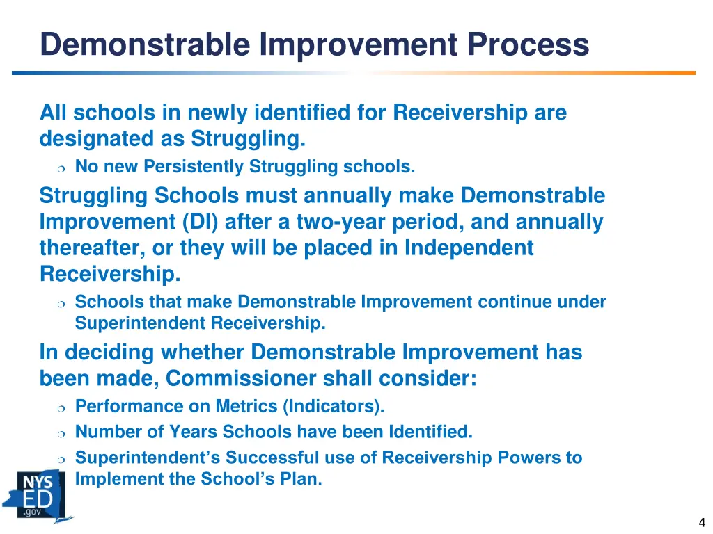 demonstrable improvement process