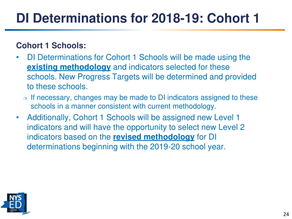 di determinations for 2018 19 cohort 1