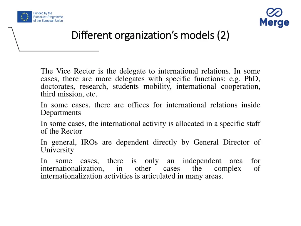 different organization s models 2 different