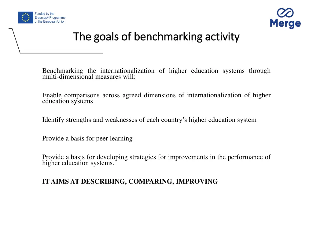 the goals of benchmarking activity the goals