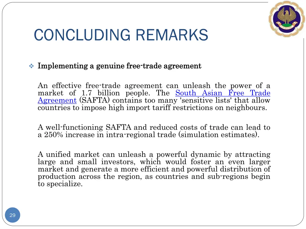 concluding remarks 1