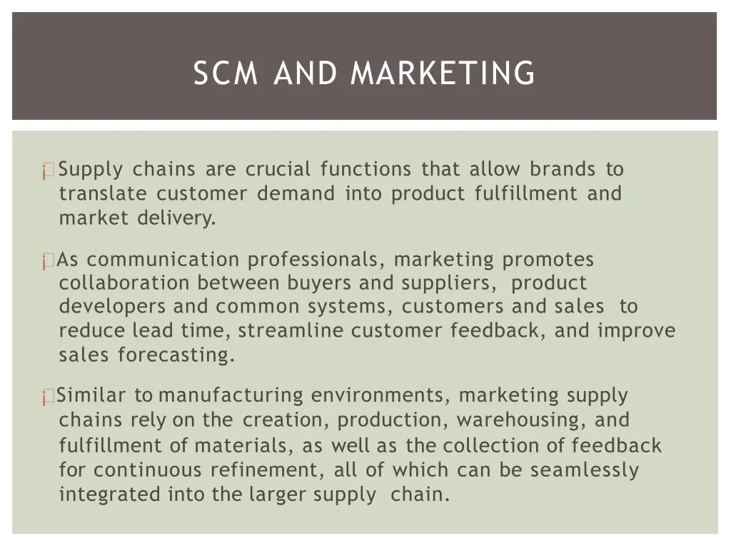 scm and marketing