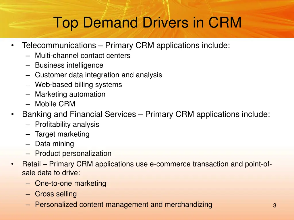 top demand drivers in crm