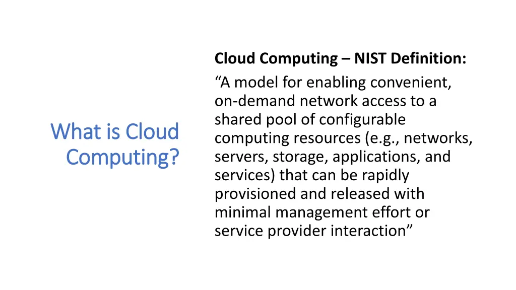 cloud computing nist definition a model