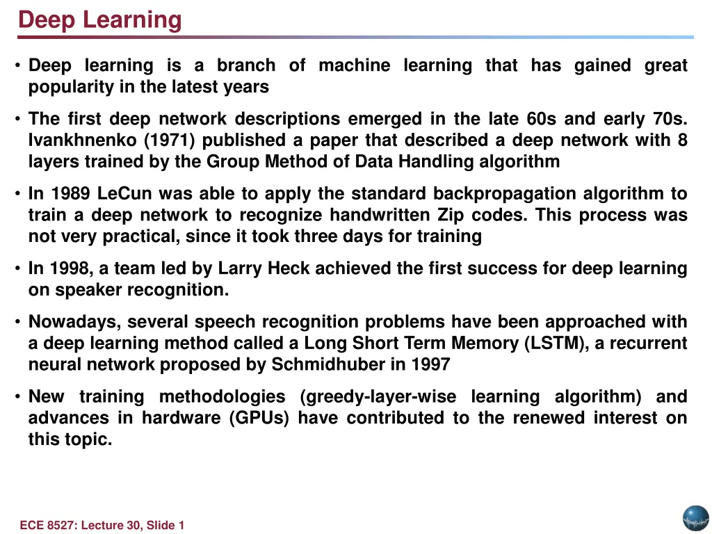 deep learning