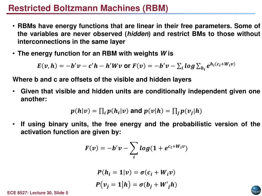 restricted boltzmann machines rbm