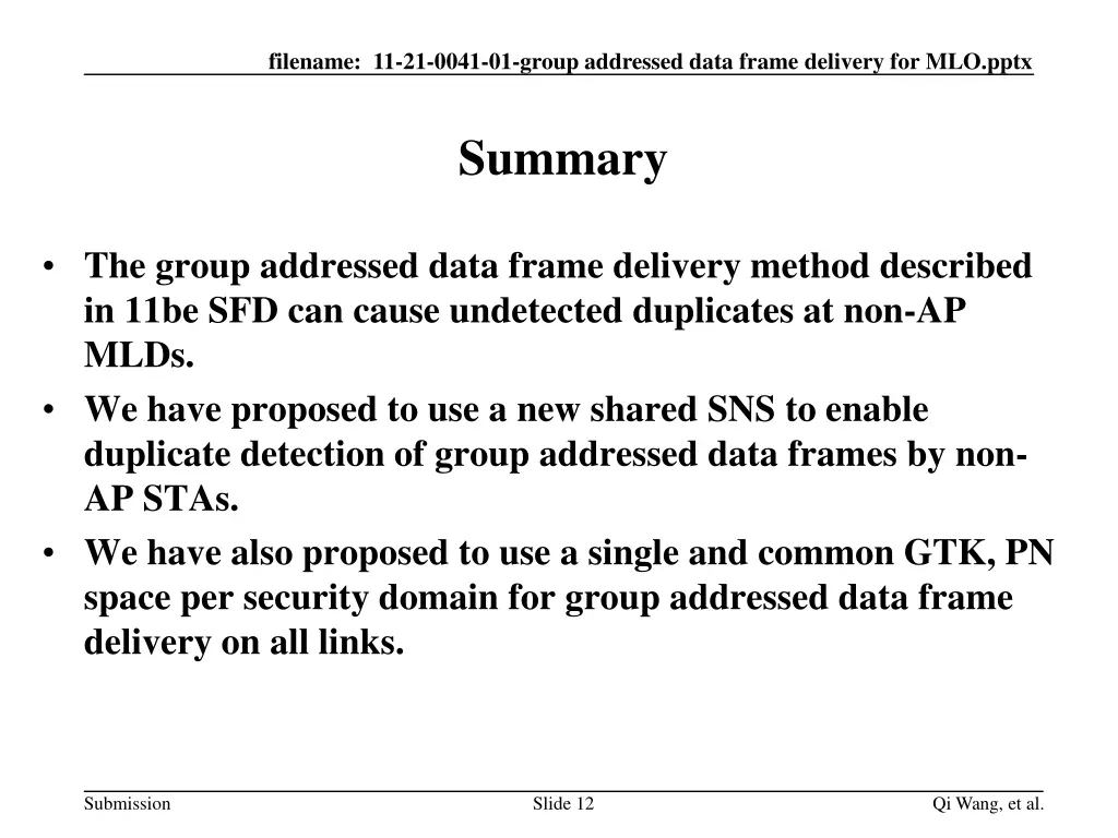 filename 11 21 0041 01 group addressed data frame 11