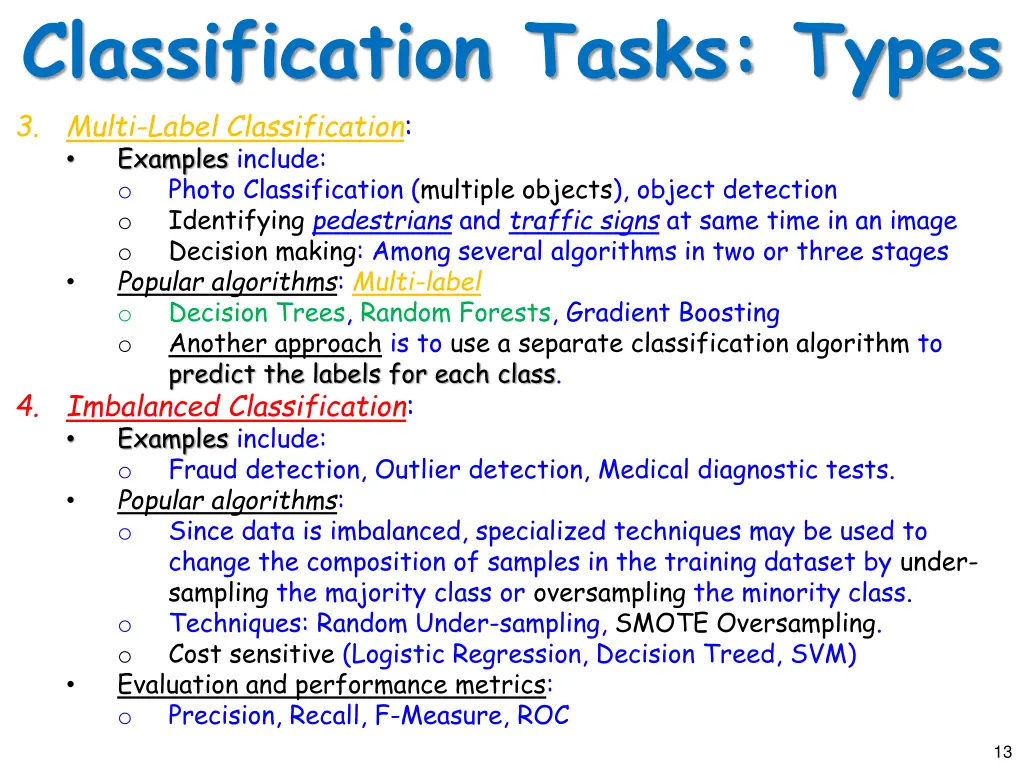 classification tasks types 3 multi label