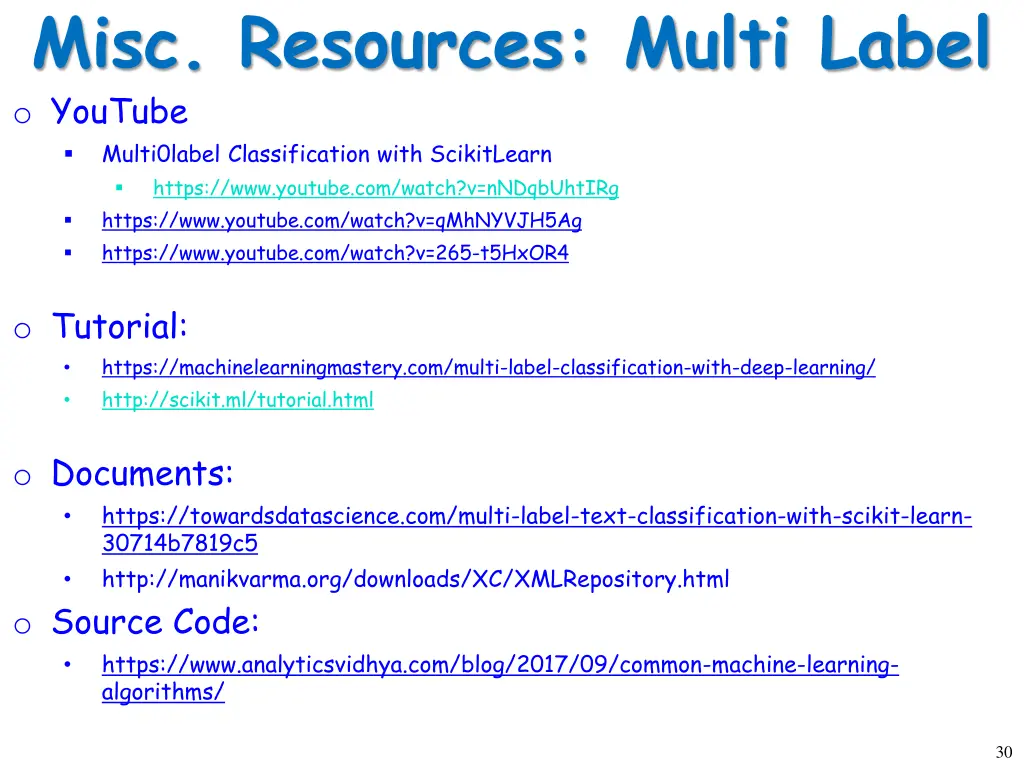misc resources multi label o youtube multi0label