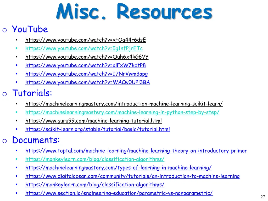 misc resources