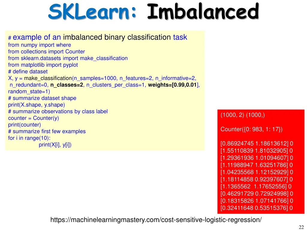 sklearn imbalanced