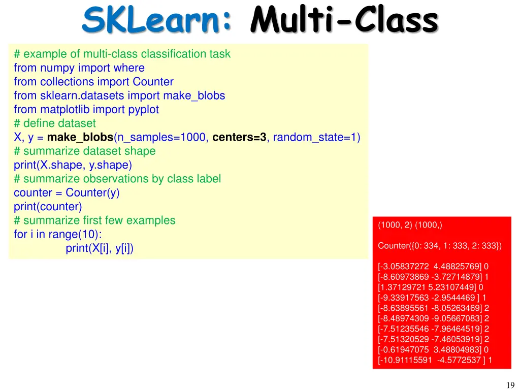 sklearn multi class example of multi class
