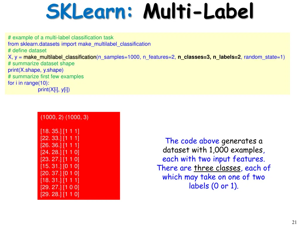 sklearn multi label