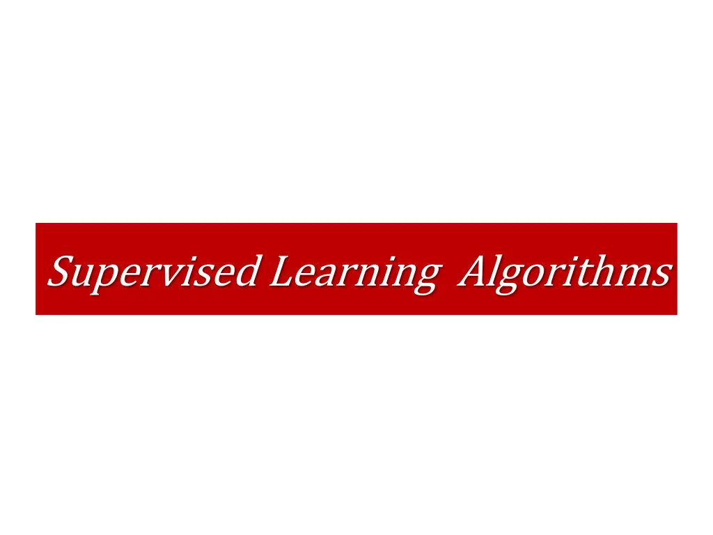 supervised learning algorithms