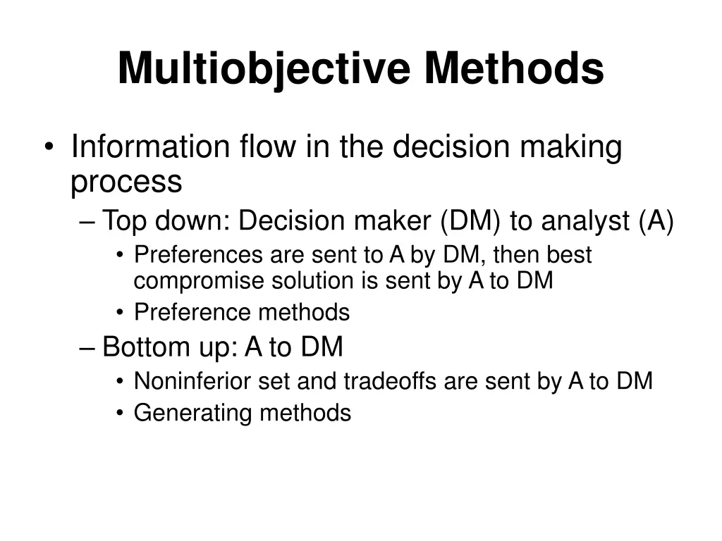 multiobjective methods